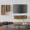 TV staliukas TV spintelių komplektas, 4 dalių, dūminio ąžuolo, mediena