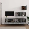 TV staliukas TV spintelių komplektas, 4 dalių, pilkas ąžuolo, mediena