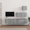 TV staliukas TV spintelių komplektas, 4 dalių, pilkas ąžuolo, mediena