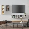 TV staliukas TV spintelių komplektas, 4 dalių, pilkas ąžuolo, mediena