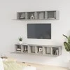 TV staliukas TV spintelių komplektas, 5 dalių, betono pilkas, mediena
