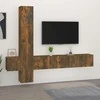 TV staliukas TV spintelių komplektas, 5 dalių, dūminio ąžuolo, mediena