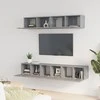 TV staliukas TV spintelių komplektas, 5 dalių, pilkas ąžuolo, mediena
