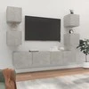 TV staliukas TV spintelių komplektas, 6 dalių, betono pilkas, mediena