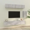 TV staliukas TV spintelių komplektas, 6 dalių, betono pilkas, mediena