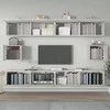 TV staliukas TV spintelių komplektas, 6 dalių, betono pilkas, mediena