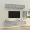 TV staliukas TV spintelių komplektas, 6 dalių, pilkas ąžuolo, mediena
