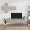 TV staliukas TV spintelių komplektas, 7 dalių, betono pilkas, mediena