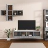 TV staliukas TV spintelių komplektas, 7 dalių, pilkas ąžuolo, mediena