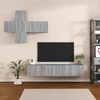 TV staliukas TV spintelių komplektas, 7 dalių, pilkas ąžuolo, mediena