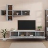TV staliukas TV spintelių komplektas, 7 dalių, pilkas ąžuolo, mediena