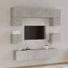 TV staliukas TV spintelių komplektas, 8 dalių, betono pilkas, mediena