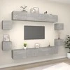 TV staliukas TV spintelių komplektas, 8 dalių, betono pilkas, mediena