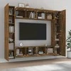 TV staliukas TV spintelių komplektas, 8 dalių, dūminio ąžuolo, mediena