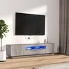 TV staliukas TV spintelių komplektas su LED, 2 dalių, pilkas ąžuolo, mediena