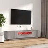 TV staliukas TV spintelių komplektas su LED, 2 dalių, pilkas ąžuolo, mediena
