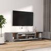 TV staliukas TV spintelių komplektas su LED, 2 dalių, pilkas ąžuolo, mediena