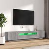 TV staliukas TV spintelių komplektas su LED, 2 dalių, pilkas ąžuolo, mediena