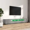 TV staliukas TV spintelių komplektas su LED, 3 dalių, pilkas ąžuolo, mediena