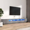 TV staliukas TV spintelių komplektas su LED, 3 dalių, pilkas ąžuolo, mediena