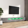 TV staliukas TV spintelių komplektas su LED, 3 dalių, pilkas ąžuolo, mediena
