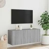 TV staliukas Prie sienos montuojama TV spintelė, pilka ąžuolo, 100x30x41cm