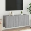 TV staliukas Prie sienos montuojama TV spintelė, pilka ąžuolo, 100x30x41cm