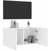 TV staliukas Prie sienos montuojama TV spintelė, baltos spalvos, 80x30x41cm