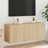 TV staliukas Prie sienos montuojama TV spintelė, ąžuolo spalvos, 100x30x41cm