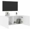 TV staliukas Prie sienos montuojama TV spintelė, baltos spalvos, 100x30x41cm