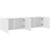 TV staliukas Prie sienos montuojamos TV spintelės, 2vnt., baltos, 80x30x41cm
