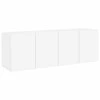 TV staliukas Prie sienos montuojamos TV spintelės, 2vnt., baltos, 60x30x41cm