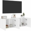 TV staliukas Prie sienos montuojamos TV spintelės, 2vnt., baltos, 60x30x41cm