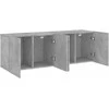TV staliukas Prie sienos montuojamos TV spintelės, 2vnt., betono, 60x30x41cm