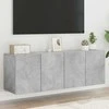 TV staliukas Prie sienos montuojamos TV spintelės, 2vnt., betono, 60x30x41cm