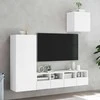 TV staliukas Sieninė TV sekcija, 4 dalių, baltos spalvos, apdirbta mediena