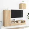 TV staliukas Sieninė TV sekcija, 4 dalių, ąžuolo spalvos, apdirbta mediena