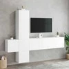 TV staliukas Sieninė TV sekcija, 5 dalių, baltos spalvos, apdirbta mediena