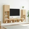 TV staliukas Sieninė TV sekcija su LED, 4 dalių, ąžuolo, apdirbta mediena