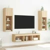 TV staliukas Sieninė TV sekcija su LED, 5 dalių, ąžuolo, apdirbta mediena