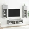 TV staliukas Sieninė TV sekcija su LED, 5 dalių, betono, apdirbta mediena