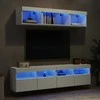 TV staliukas Sieninė TV sekcija su LED, 5 dalių, balta, apdirbta mediena