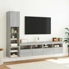 TV staliukas Sieninė TV sekcija su LED, 4 dalių, pilka ąžuolo, mediena