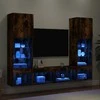 TV staliukas Sieninė TV sekcija su LED, 5 dalių, dūminio ąžuolo, mediena