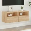 TV staliukas Sieninė TV spintelė, ąžuolo, 80x30x30cm, apdirbta mediena