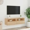 TV staliukas Sieninė TV spintelė, ąžuolo, 100x30x30cm, apdirbta mediena