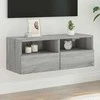 TV staliukas Sieninė TV spintelė, pilka ąžuolo, 80x30x30cm, apdirbta mediena