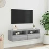 TV staliukas Sieninė TV spintelė, pilka ąžuolo, 100x30x30cm, mediena