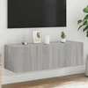 TV staliukas Sieninė TV spintelė su LED lemputėmis, pilka, 100x35x31cm