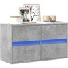 TV staliukas Sieninė TV spintelė su LED lemputėmis, betono, 80x31x45cm